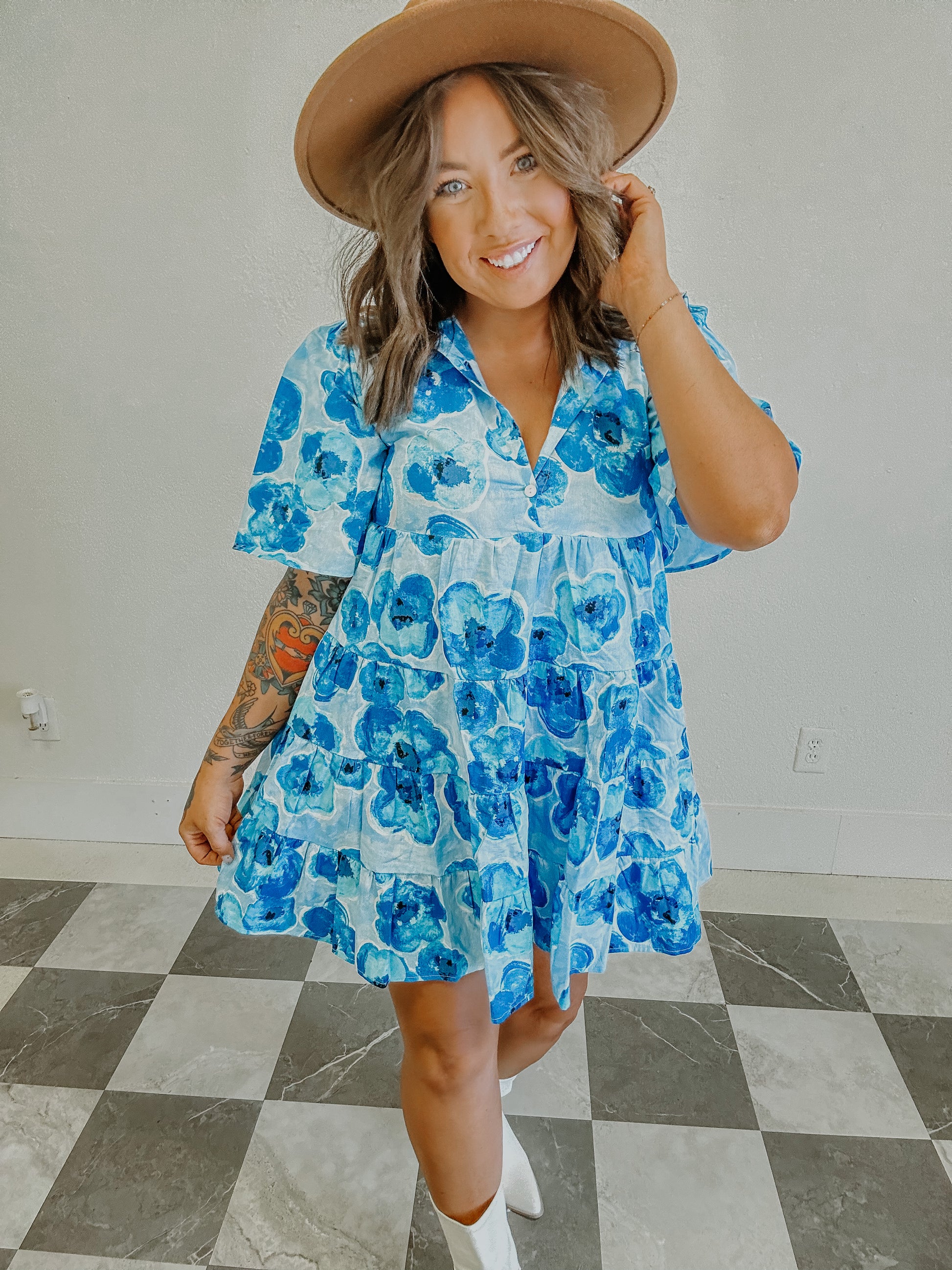 Bluebell Floral Babydoll Dress – Mustard Roots Boutique